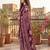 Wine printed cotton blend stitched floral print salwar kurta dupatta for women