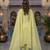 Yellow printed cotton blend stitched floral print salwar kurta dupatta for women