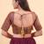 Women's mulbury silk padded back open elbow sleeves saree blouse
