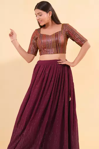 Women's mulbury silk padded back open elbow sleeves saree blouse