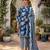 Blue printed cotton blend stitched floral print salwar kurta dupatta for women