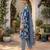 Blue printed cotton blend stitched floral print salwar kurta dupatta for women