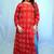 Cotton Dabu Hand Block Printed Red Long Side Slit Kurti