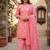 Peach printed cotton blend stitched floral print salwar kurta dupatta for women