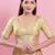 Women's brocade padded back open elbow sleeves saree blouse