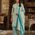 Teal printed cotton blend stitched abstract print salwar kurta dupatta for women