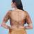 Women's brocade padded front open elbow sleeves saree blouse