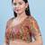 Women's brocade padded front open elbow sleeves saree blouse