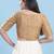 Women's cotton padded front open elbow sleeves saree blouse