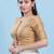 Women's cotton padded front open elbow sleeves saree blouse