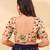 Women's dupion silk padded back open elbow sleeves saree blouse