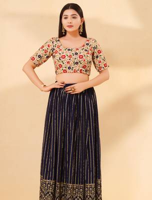 Women's dupion silk padded back open elbow sleeves saree blouse 4