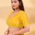 Women's silk padded back open elbow sleeves saree blouse