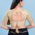 Women's silk padded back open elbow sleeves saree blouse