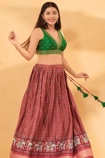 Women's mulbury silk padded back open sleeveless saree blouse