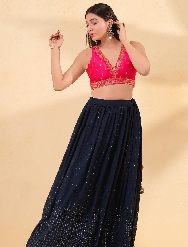 Women's mulbury silk padded back open sleeveless saree blouse