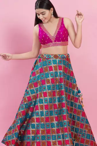 Women's mulbury silk padded back open sleeveless saree blouse