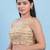 Women's silk padded back open sleeveless saree blouse