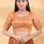 Women's brocade padded back open elbow sleeves saree blouse