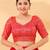 Women's brocade padded back open elbow sleeves saree blouse