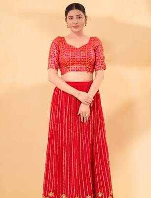 Women's brocade padded back open elbow sleeves saree blouse 4
