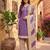 Purple printed cotton blend stitched geometric print salwar kurta dupatta for women