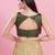 Women's brocade padded back open sleeveless saree blouse