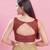 Women's brocade padded back open sleeveless saree blouse