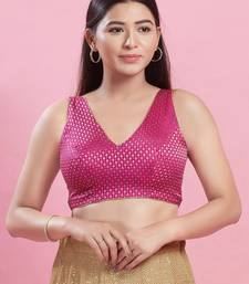 Women's brocade padded back open sleeveless saree blouse