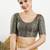 Women's brocade padded front open elbow sleeves saree blouse