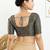 Women's brocade padded front open elbow sleeves saree blouse