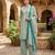 Blue printed cotton blend stitched abstract print salwar kurta dupatta for women