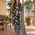 Black printed cotton blend stitched floral print salwar kurta dupatta for women