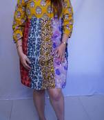 Cotton Yellow Kalamkari Handblock Printed Knee-Length kurti