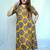 Yellow Kalamkari Handblock Printed Cotton Mid-Length kurti