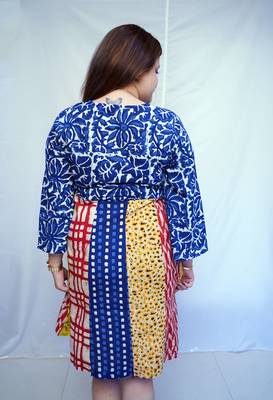 Indigo Dabu Handblock Printed Cotton Knee-Length kurti 2