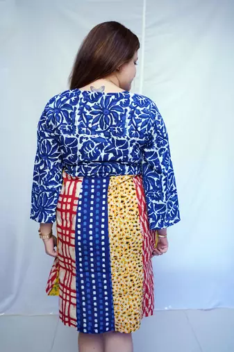Indigo Dabu Handblock Printed Cotton Knee-Length kurti