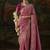 onion pink faux tissue saree with contrast embroidered blouse