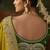 mustard faux tissue saree with contrast embroidered blouse