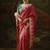 pink faux tissue saree with contrast embroidered blouse