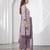 Purple printed cotton blend stitched floral print salwar kurta dupatta for women