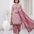 Pink printed cotton blend stitched floral print salwar kurta dupatta for women