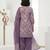 Purple printed cotton blend stitched geometric print salwar kurta dupatta for women