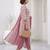 Pink printed cotton blend stitched floral print salwar kurta dupatta for women