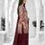 Maroon printed cotton blend stitched geometric print salwar kurta dupatta for women