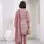 Pink printed cotton blend stitched floral print salwar kurta dupatta for women