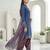 Blue printed cotton blend stitched geometric print salwar kurta dupatta for women