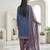 Blue printed cotton blend stitched geometric print salwar kurta dupatta for women