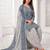 Grey printed cotton blend stitched bandhani print salwar kurta dupatta for women