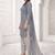Grey printed cotton blend stitched bandhani print salwar kurta dupatta for women